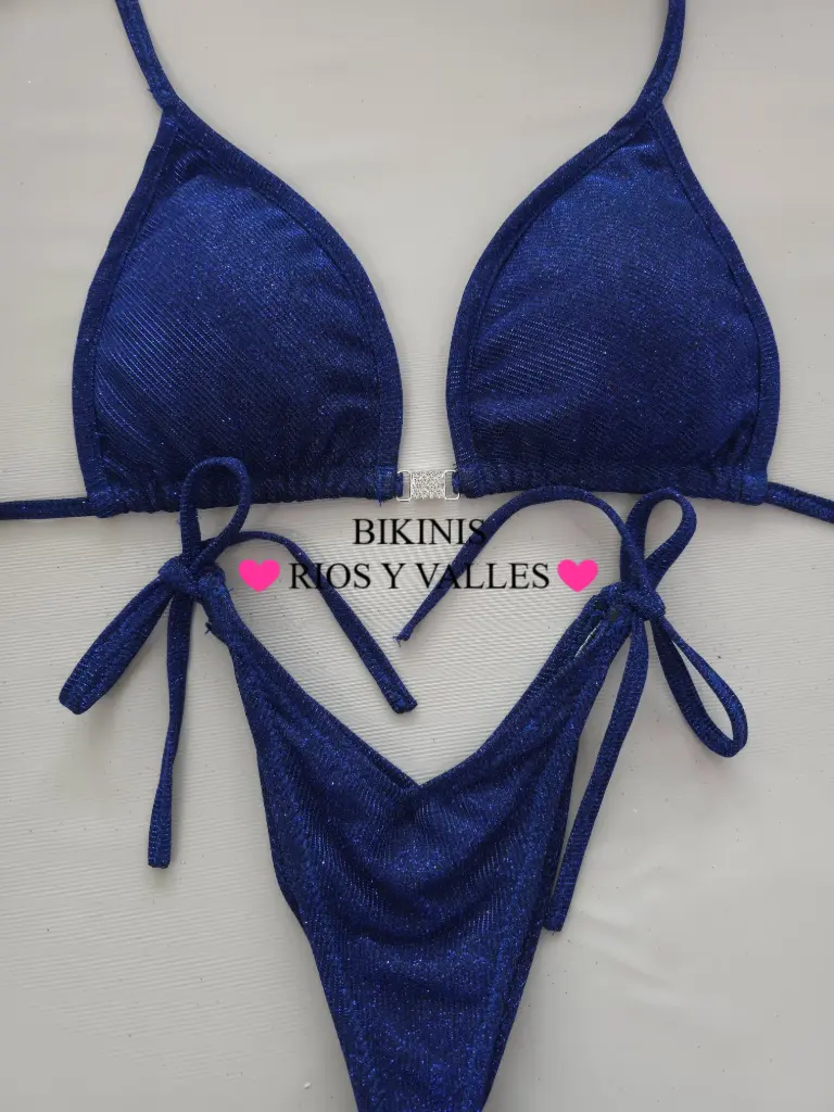 Azul Glitter con Tiras (34B)